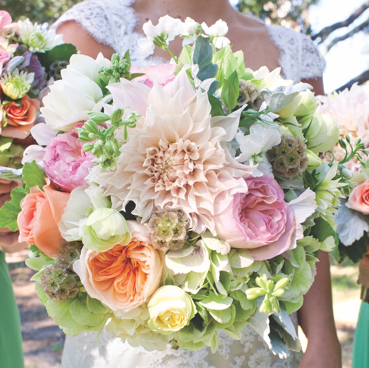 Wedding bouquet that served as inspiration for a Lulie Wallace floral painting