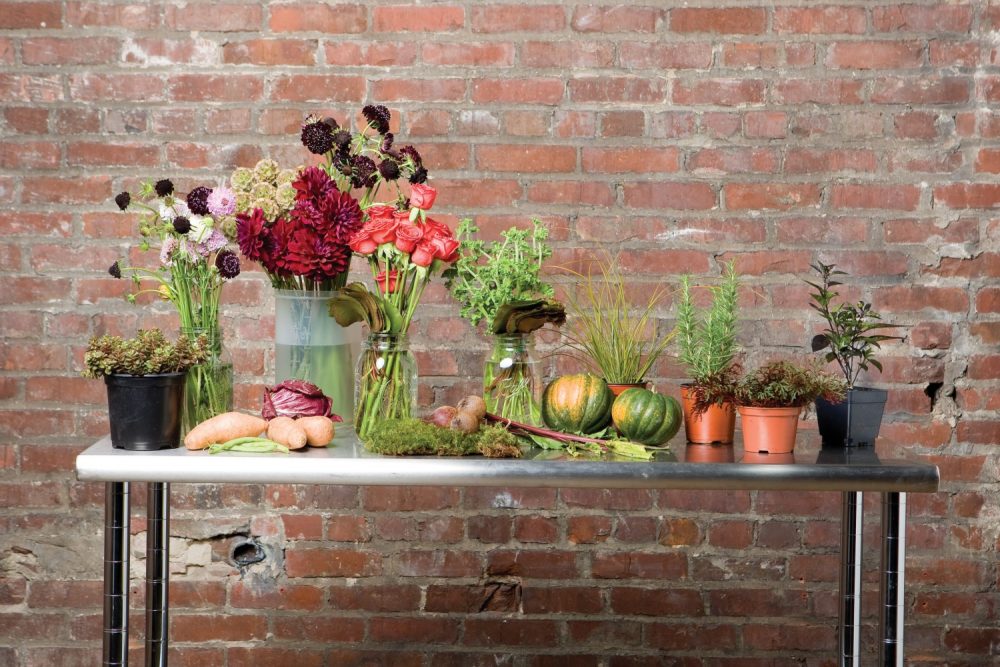 vegetable arrangement how-to, thanksgiving centerpiece