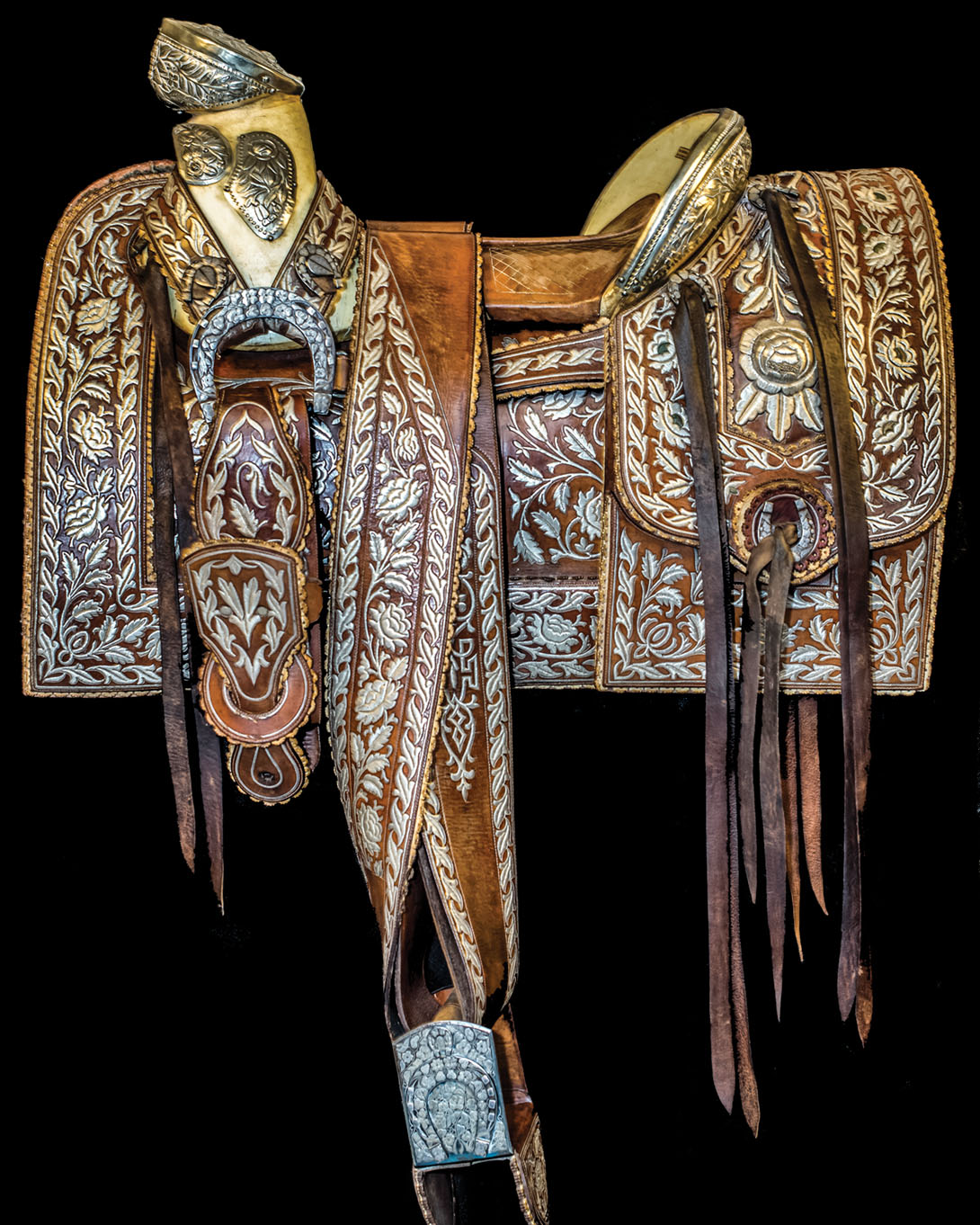 Photos of the historic saddles in the Santa Barbara Historical Museum