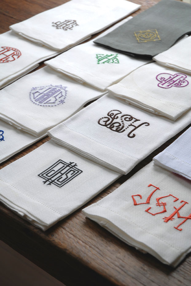 styles of monogrammed napkins