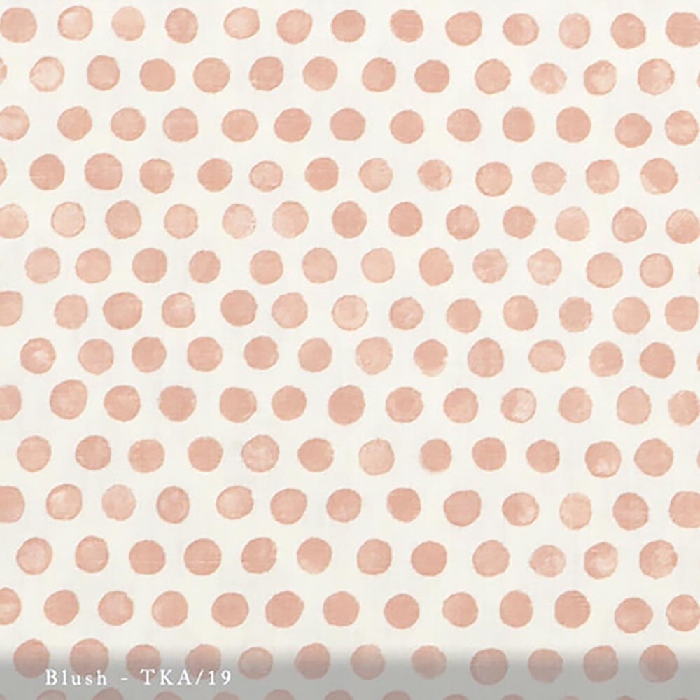 Polka dot fabric "Tika" in Blush from Lisa Fine Textiles.