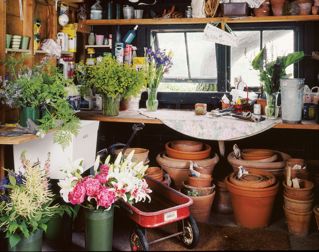 potting room, flower room at The Whim, Oatsie Charles's home