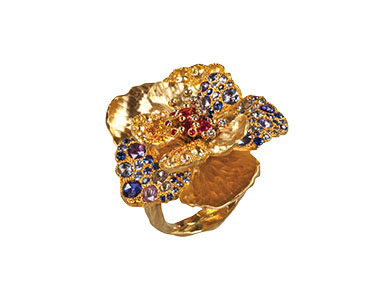 floral-inspired ring, Italian jewelry