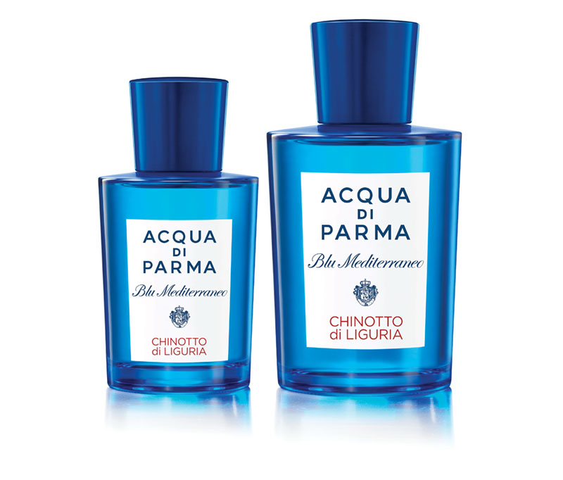 perfume in a blue bottle