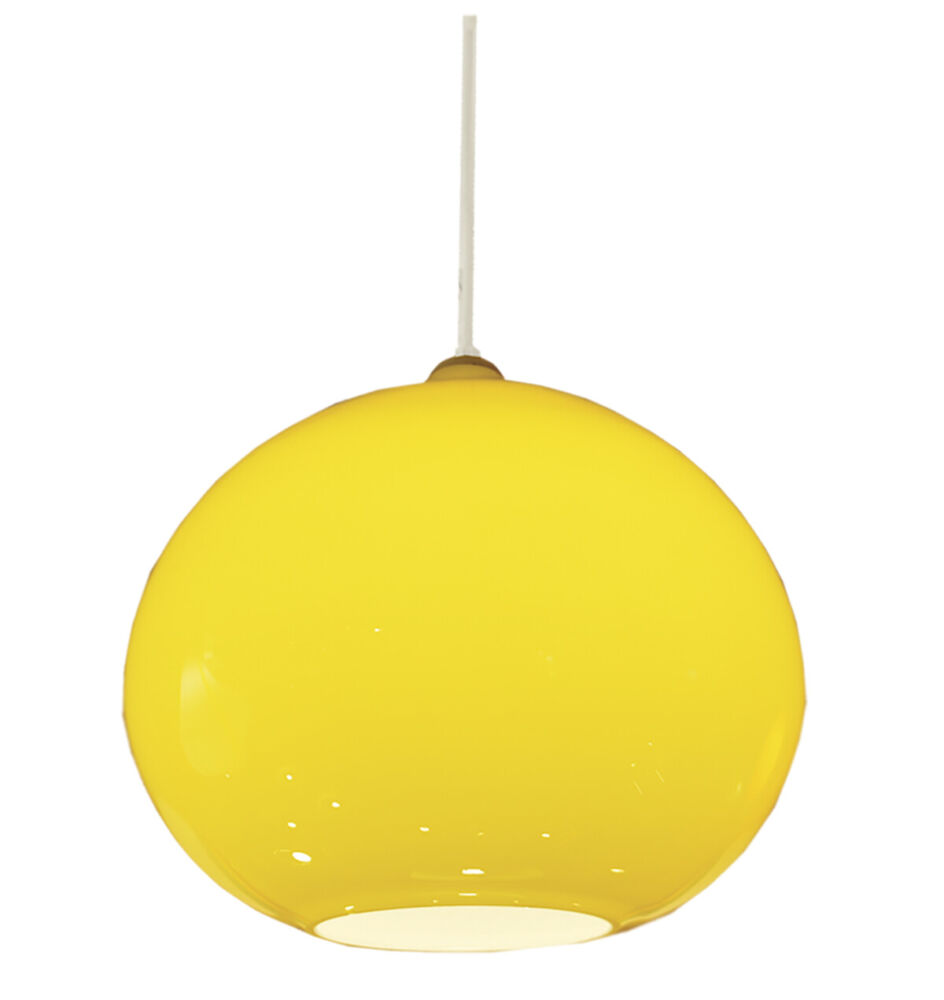 Colorful Home Decor and Accessories for 2021: color yellow. Vintage globe-shaped yellow glass pendant light