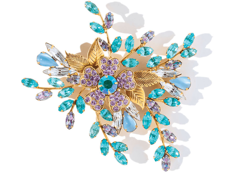 floral brooch by Lauren Hope, costume jewelry