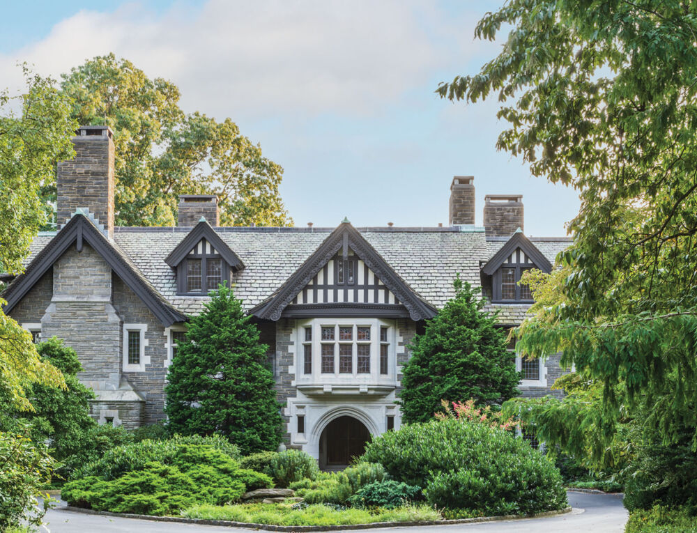 Krisheim estate, Philadelphia, historic Tudor house, landscape design by Fred Dawson of Olmsted Brothers
