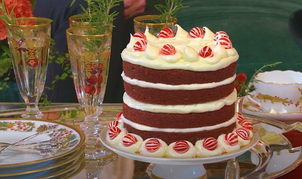 Peppermint red velvet cake