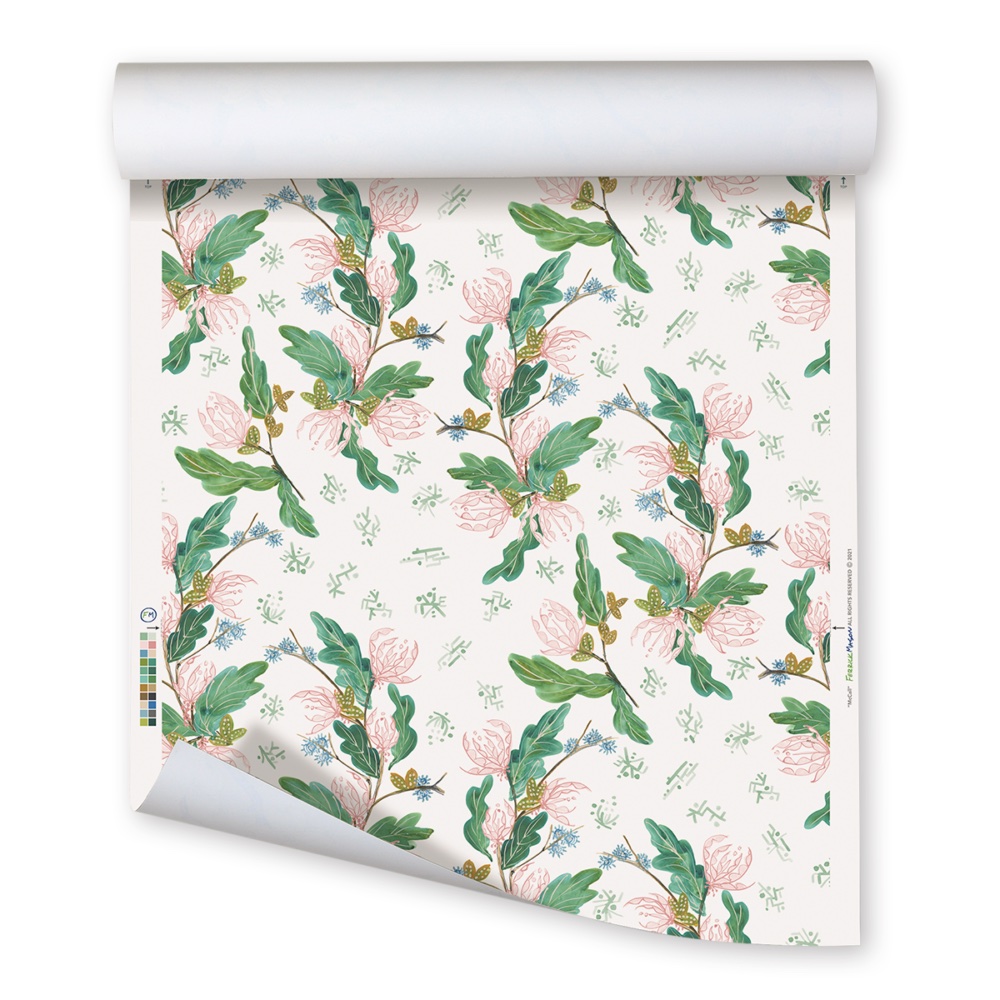 McCall wallpaper in pink and green